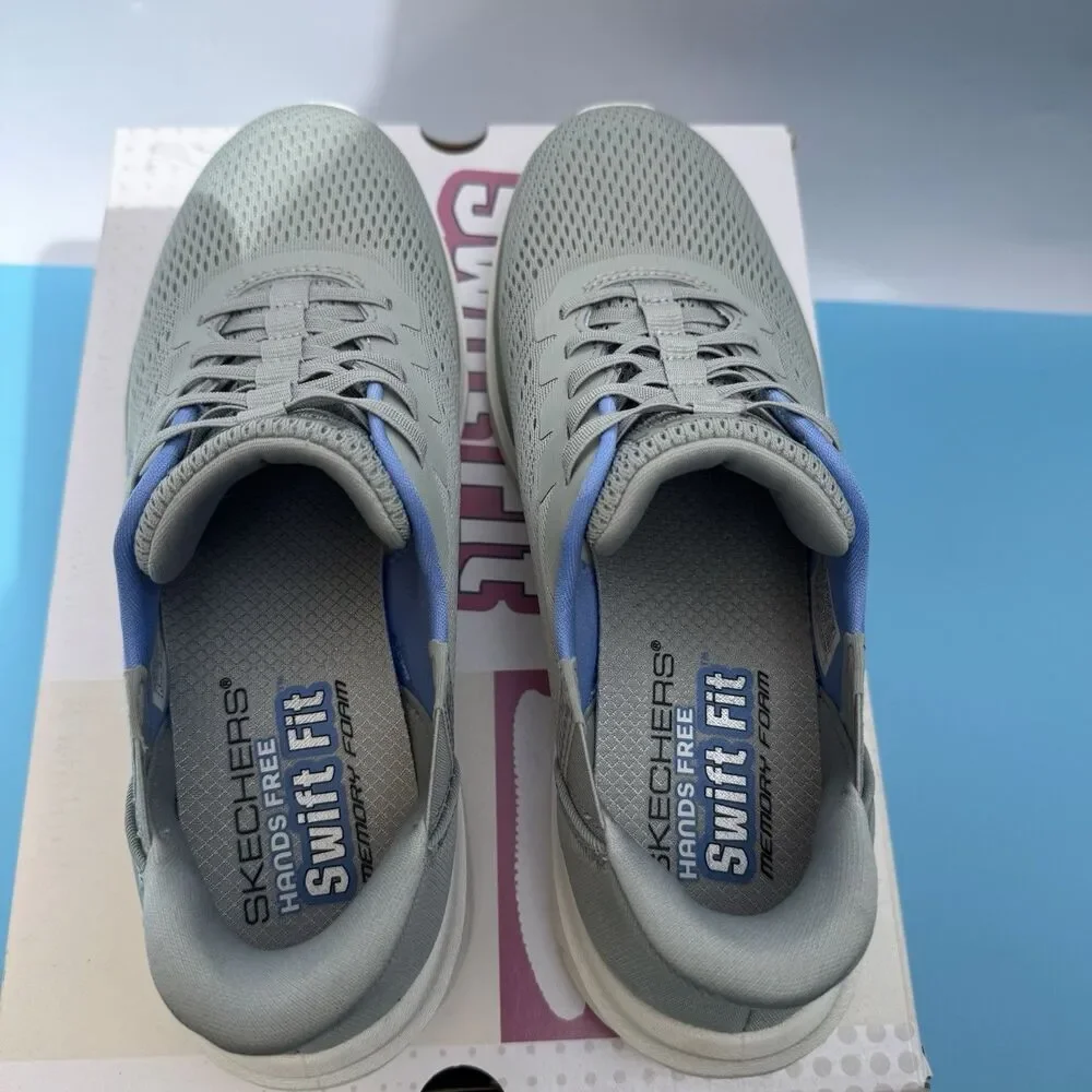SKECHERS SWIFT FIT HANDS FREE ATHLETIC SNEAKERS SHOES WOMENS 7.5 Gray